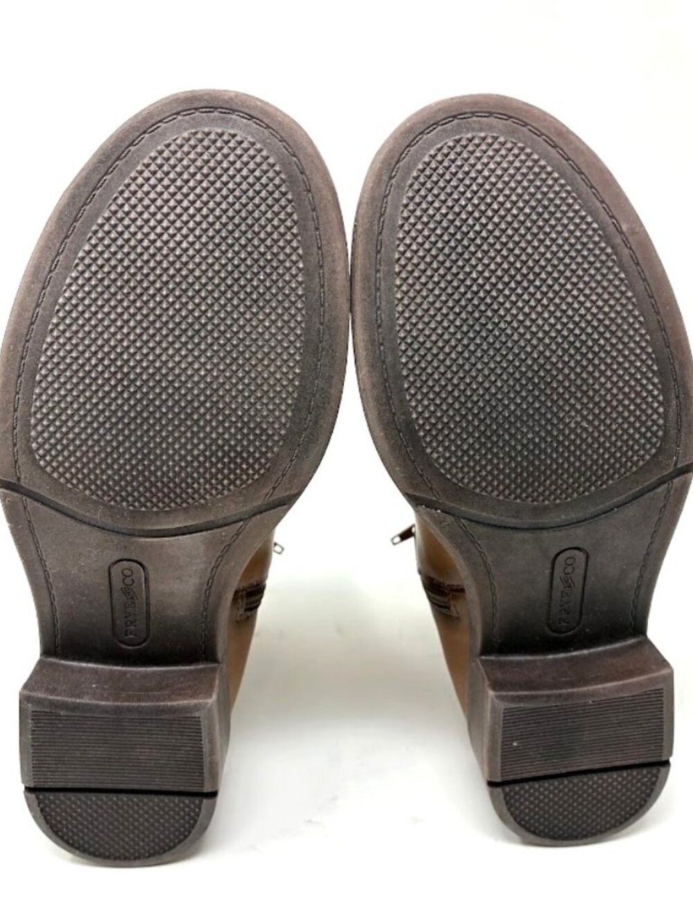 FRYE AND CO. Cormac Brown Faux Leather Ankle Boots Women’s 7M Buckle Zip Short - Picture 6 of 10